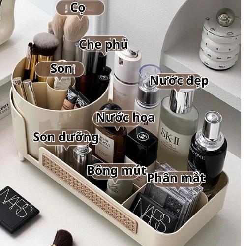 Hộp Đựng Mỹ Phẩm, UFORU, Để Bàn Cao Cấp, Dung Tích Lớn, Hộp Đựng Bút Xoay, Thích Hợp Cho Bàn Trang Điểm, Lưu Trữ Chăm Sóc Da 7