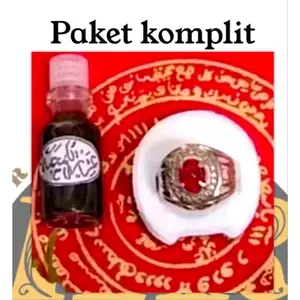 Cincin batu merah delima lipan paket komplit asli siap pakai