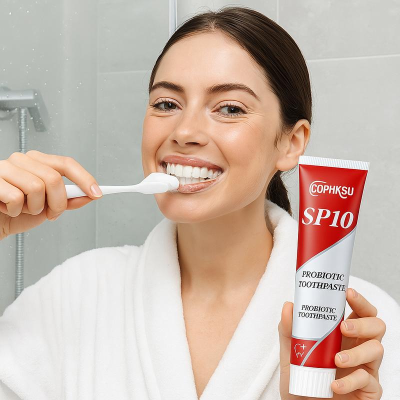 (MUA 1 TẶNG 1) Kem đánh răng Probiotic làm trắng răng, kem đánh răng loại bỏ mảng bám cho hơi thở thơm mát, kem đánh răng êm dịu với nướu kem đánh răng tẩy ố vàng 9