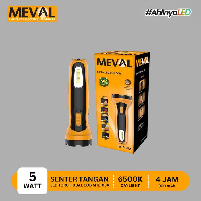 Gambar MEVAL Senter LED Dual Fungsi DUAL COB 5 Watt - Putih dari MEVAL ID Kota Tangerang Tokopedia