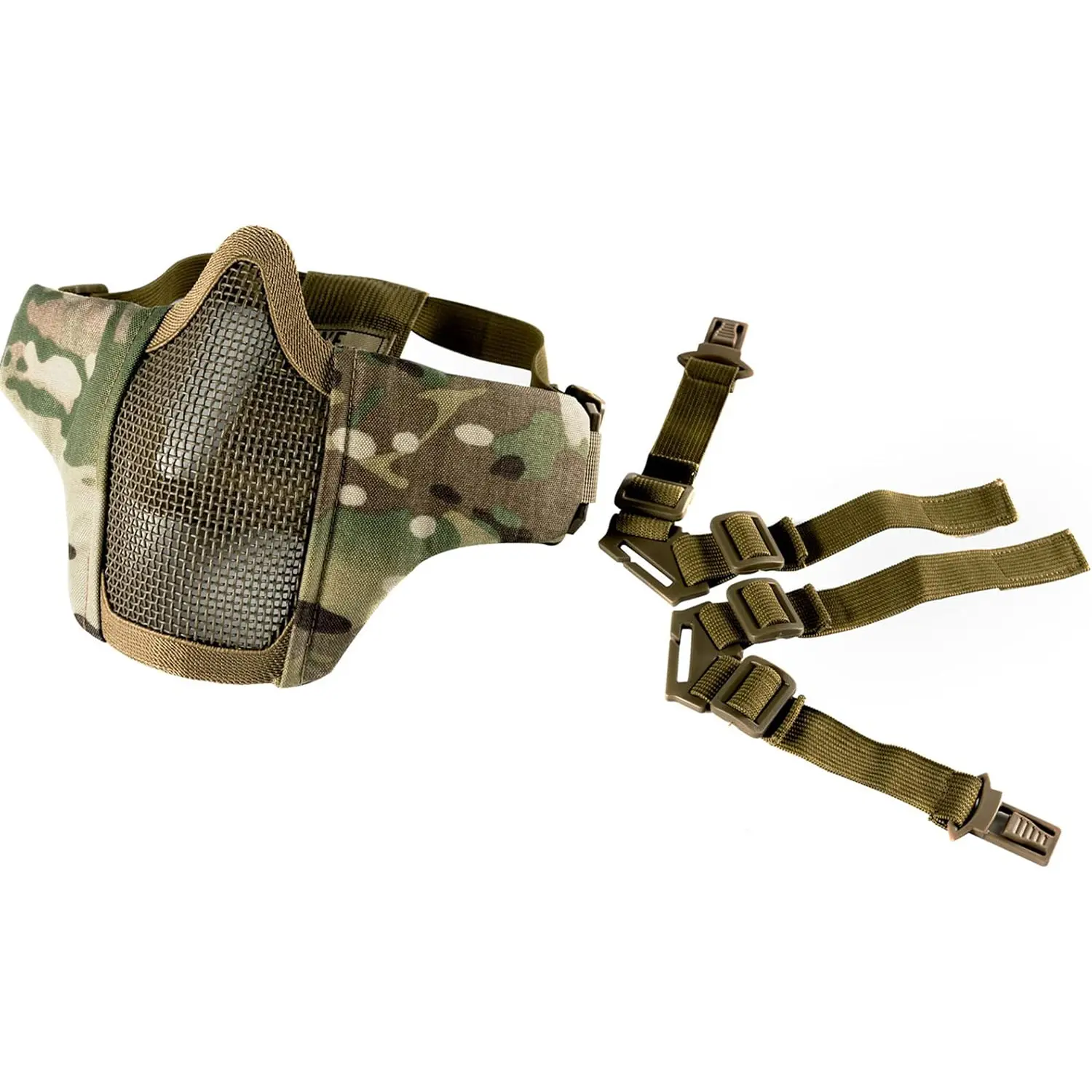 OneTigris 6" Foldable Half Face Mask | Breathable Mesh Protection for Outdoor Sports with Adjustable Straps