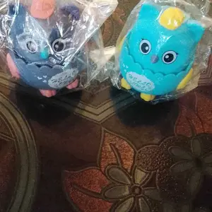 Mazu Store Mainan Edukasi Anak Robot Burung Hantu Ditekan Bisa Jalan Tanpa Baterai Plastik 7.5x8.5x8cm Warna Merah Muda Kuning Biru Hijau