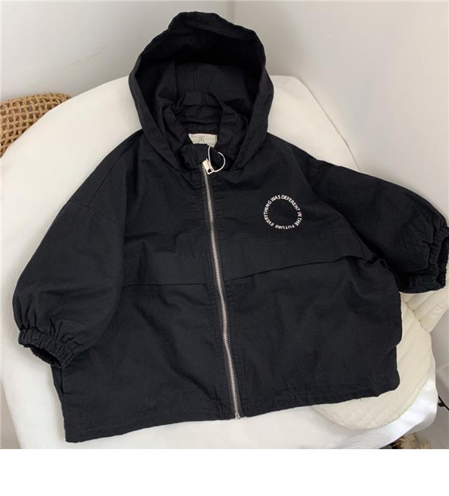 Product Introduction of Japanese and Korean styles~High quality Korean style children's letter hooded windbreaker for boys and girls, handsome coat for spring and autumn fashion children 6