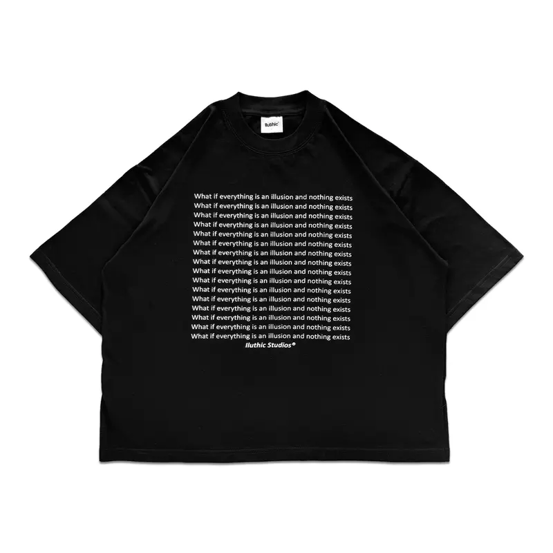 Iluthic - Oversized Boxy TShirt 'What if?' Black Lengan Pendek 4