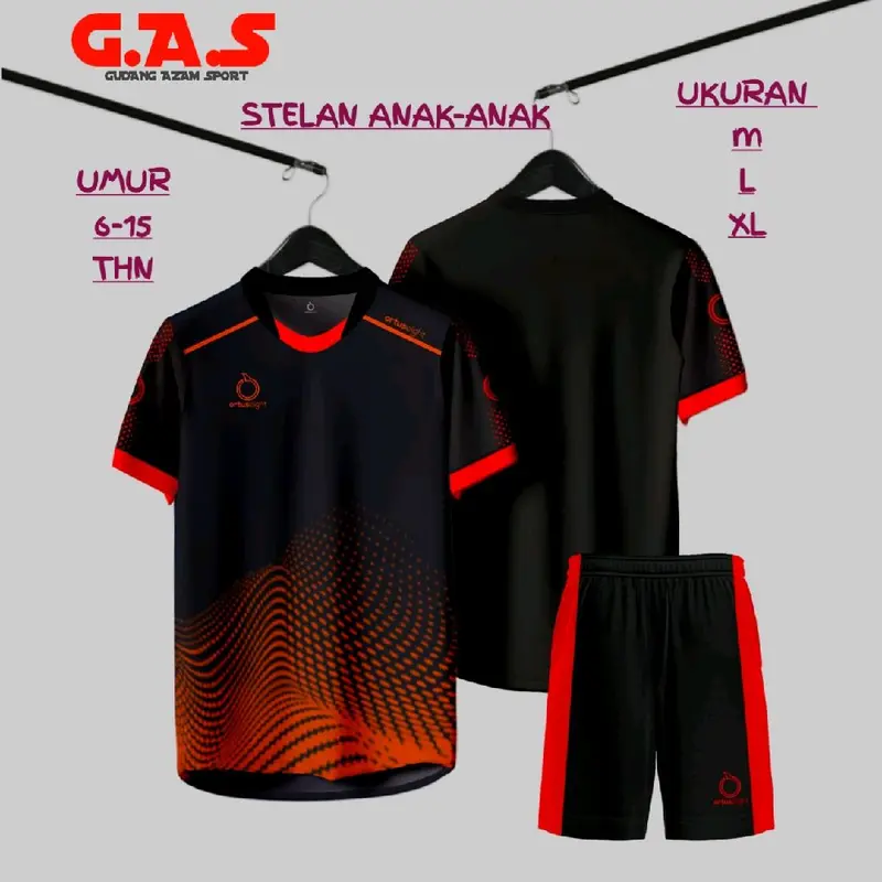 Set Baju Futsal Anak-Anak Lengkap dengan Celana untuk Usia 5-15 Tahun Pakaian Outdoor Olahraga Sport 1
