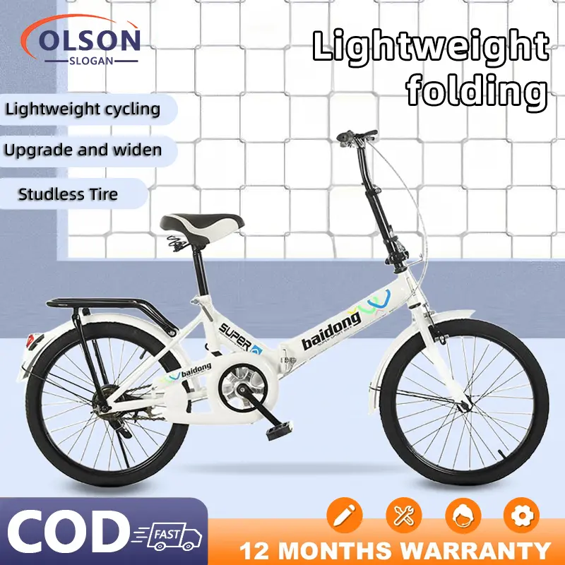 Folding Bike Variable Speed Bicycle Disc Brake Installation Free Folding bicycle 20/22 Inch Universal For Adults, Primary
