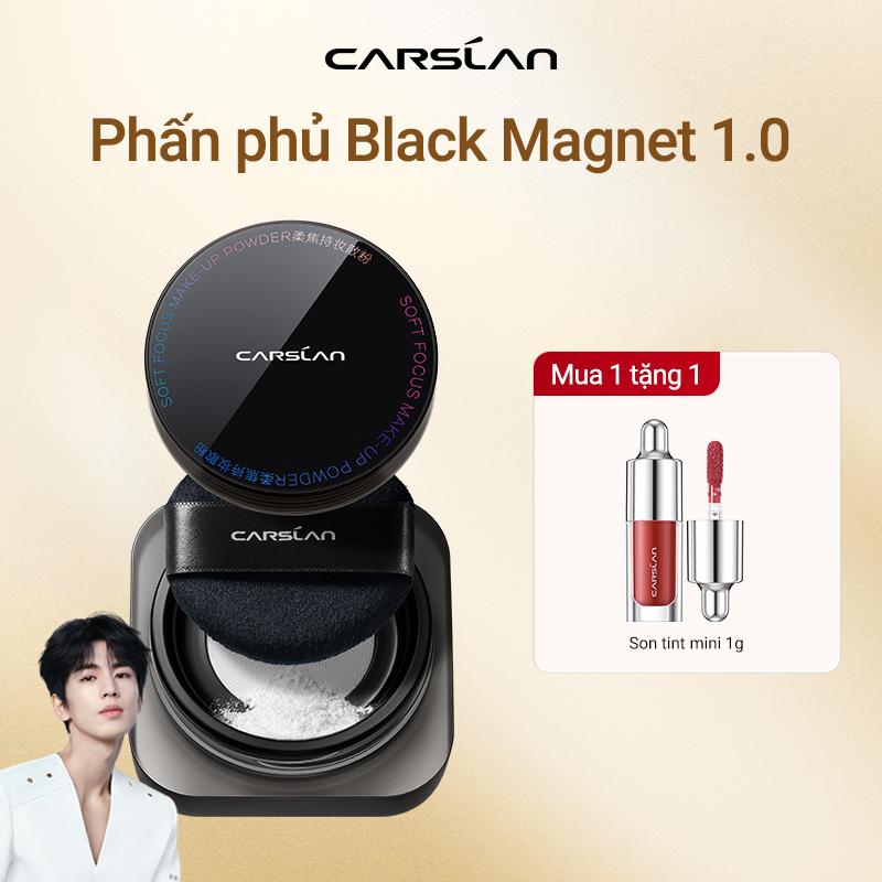Phấn phủ Black Magnet Carslan bám nền tốt kiềm soát dầu định hướng nâng cấp công nghệ lành tính cho da 8g+ Mua 1 Tặng 1 Son tint Serum mini *1