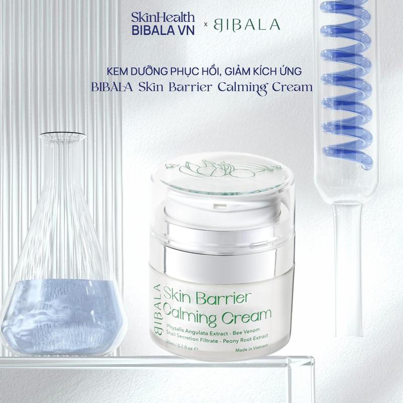 Kem dưỡng phục hồi BIBALA SKIN BARRIER CALMING CREAM 20G & GEL chấm mụn Tràm Trà NANO TEA TREE ACNE-CARE SPOT GEL 15ML BIBALA serum phuc tretinoin cream