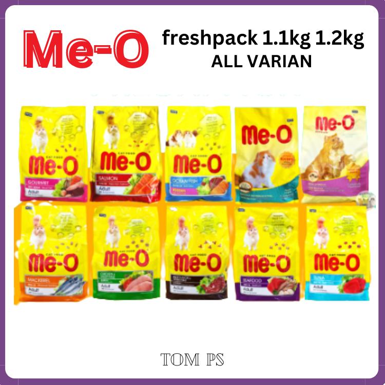 Me-o meo freshpack 1.1 persian adult / kiten persian / kitten ocean fish / meo  tuna mackarel salmon beef chicken vegetableetable gourmrnt ,meo repack 1kg 4