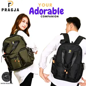PRGJA Ransel Premium Muat Laptop 14" Waterproof Stylish Bahan Cordura Unisex Tahan Air Desain Stylish Cocok untuk Pria dan Wanita
