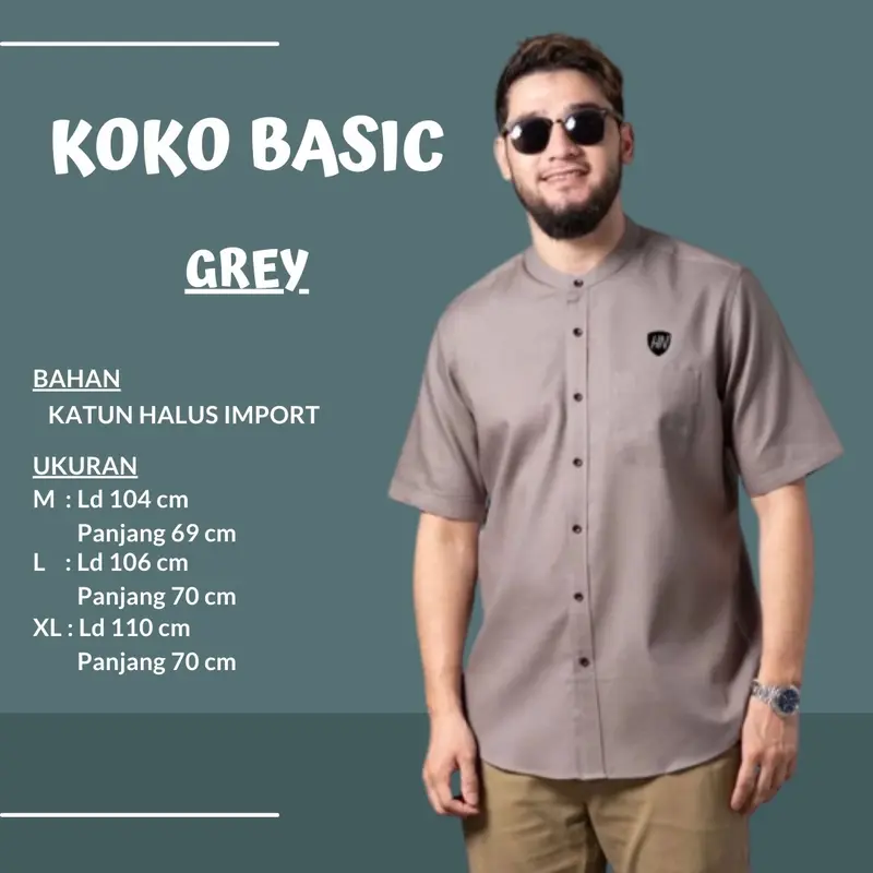 RABW - BAJU KOKO KURTA Pria POLOS KAIN KATUN KEMEJA KOKO DEWASA LENGAN PENDEK PREMIUM TERBARU Muslim 4