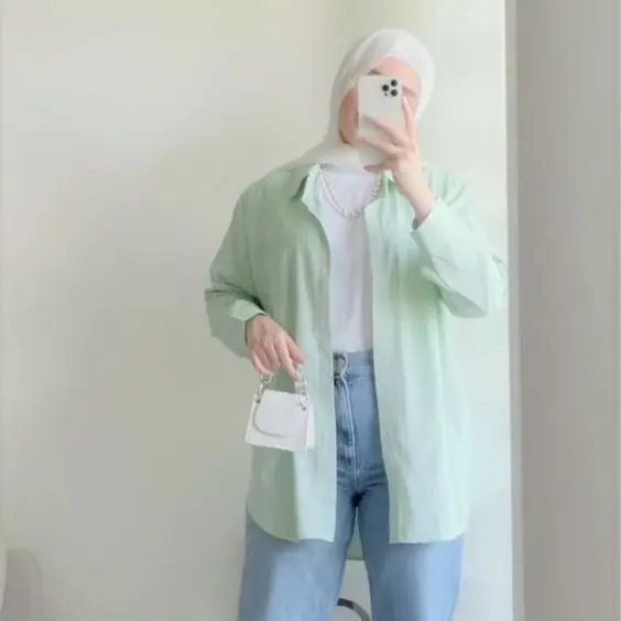 Elly Top - Kemeja Oversize Linen Variasi Kancing Belakang Baju Panjang Wanita Hitam Atasan 2