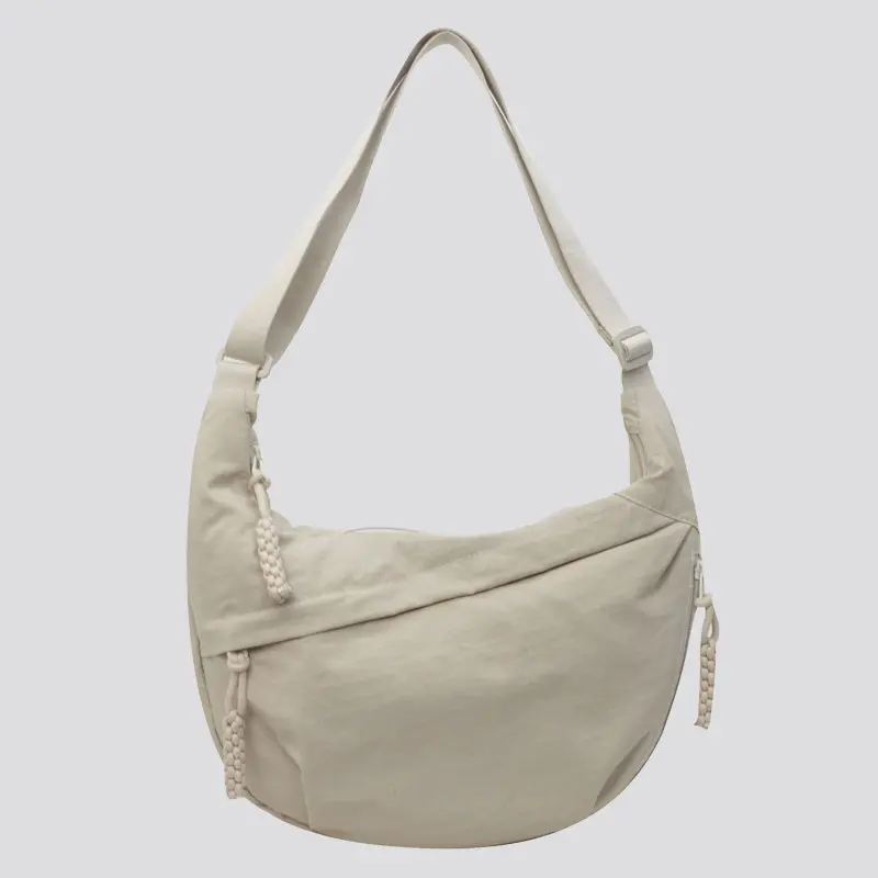 E3060 Fashion Cloth Bag Female Student Class Satchel Nylon Crossbody Cloth Bag Large Capacity Shoulder Bag Travel Dumpling Bag