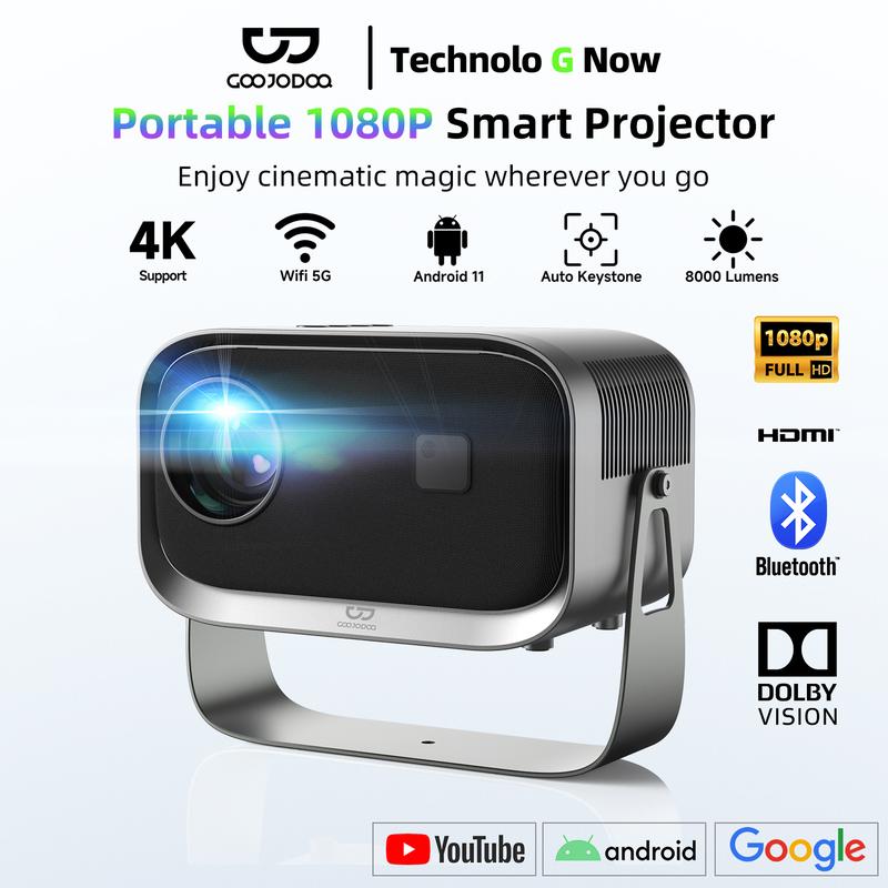 GOOJODOQ Mini Projector 1080*720P 4K HD | 90° Rotatable Projector ...