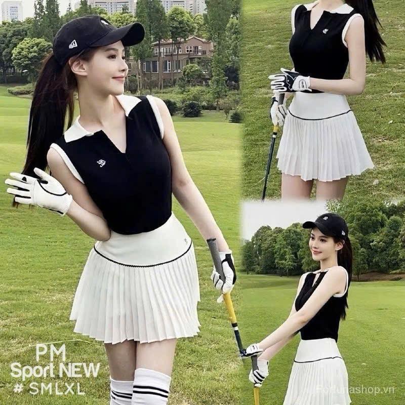  Pickleballs Set Sát cổ V Thể Thao Tập Tennis ,Cầu Lông ,Golf ,Pickleballs Chân Váy Xếp Li QCCC 