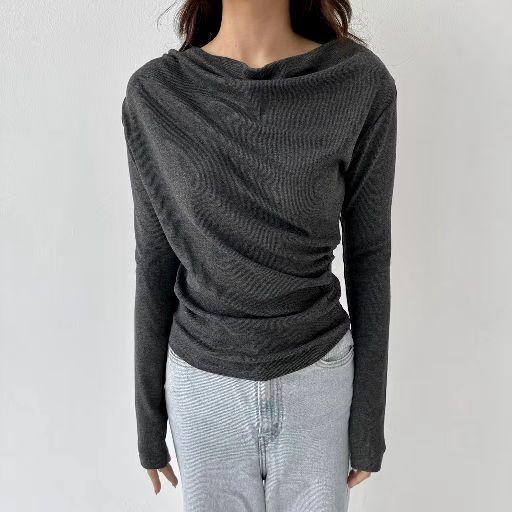 APRIL TOP | Atasan Knit Rib Wanita Korean Top Baju Knit Wanita Lengan Panjang Basic Long Sleeve