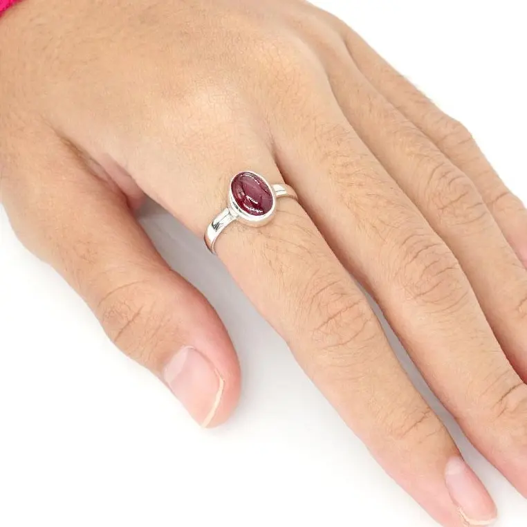 Cincin Wanita Ruby Mozambique Perak Asli 925 Mozalia 2