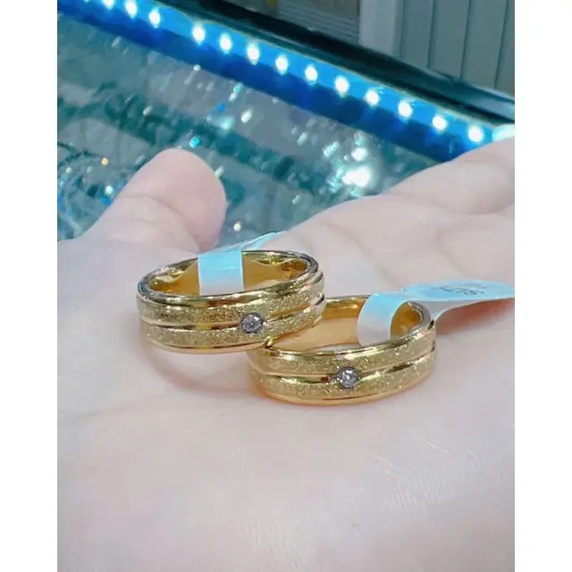 ( COD ) Cincin couple titanium gold (harga 2 pcs cincin) 5