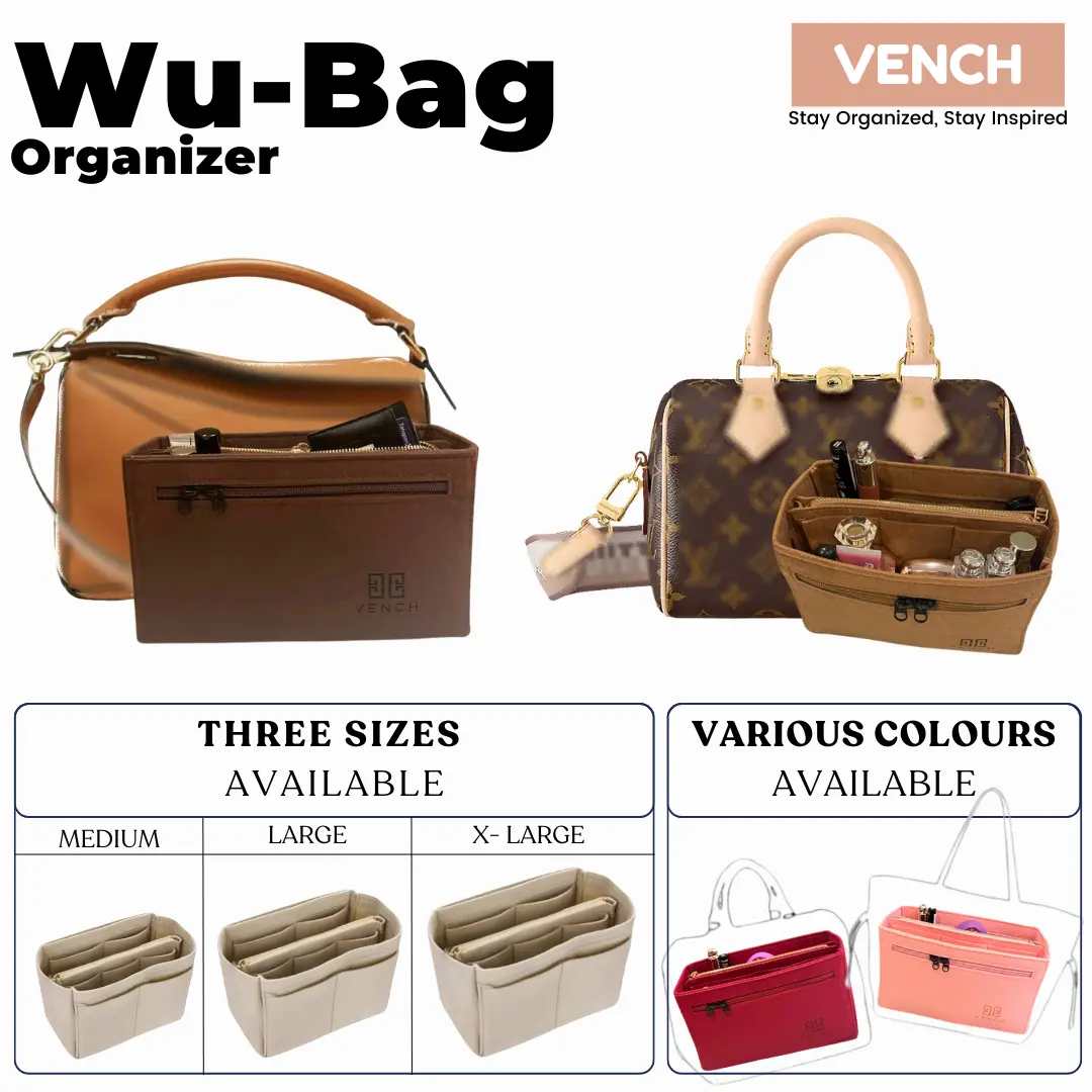 Wu-Bag 2IN1 Dual in Bag Organizer For LV MM NE0N0E or Speedy Tote Bag Set B01/B02 / Insert Bag / Inner Bag / Daleman Tas Serbaguna
