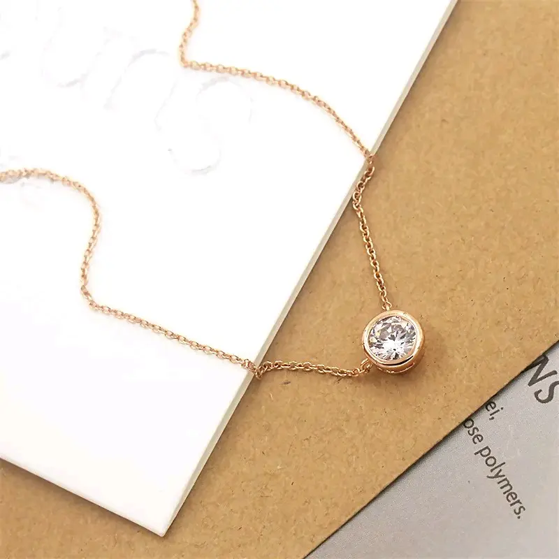 Kalung Titanium Nagita Slavina Permata Satu Anti Karat Anti Luntur Kekinian dan Terlaris Emas 4
