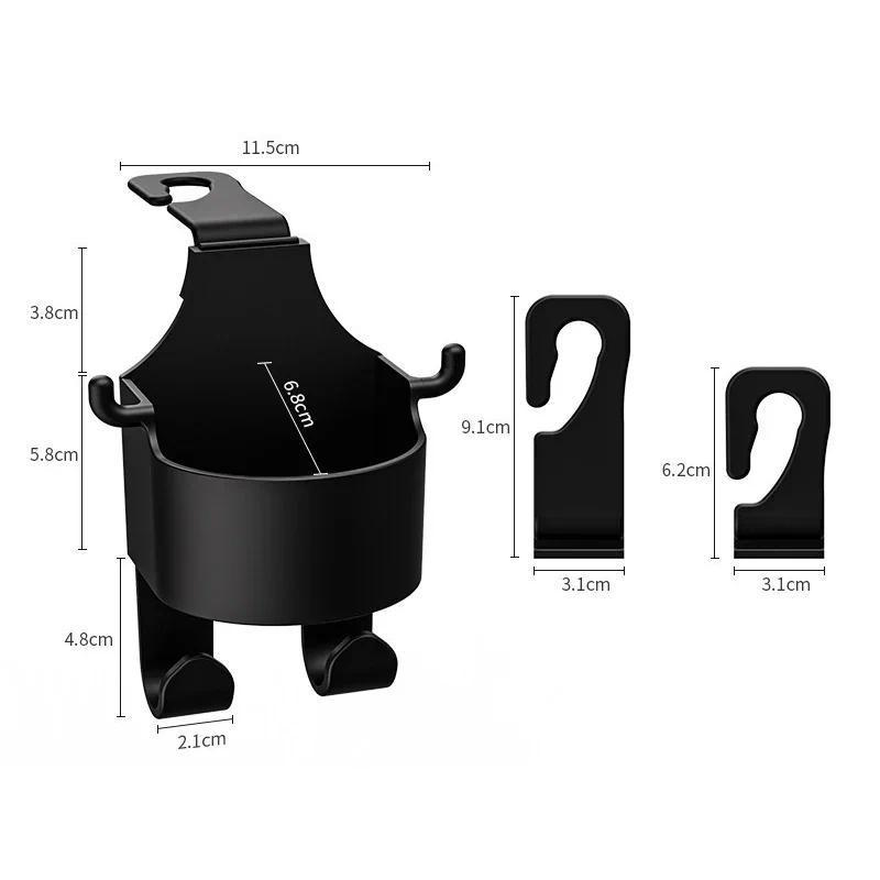 Giá Để Cốc Nước Sau Ghế Xe Hơi, Đa Chức Năng, Có Móc, Giá Để Đồ Uống Ghế Sau, Hộp Đựng Đồ Màu Đen, Phụ Kiện Nội Thất Xe Hơi mobinsườn msd ghiđông taynghỉ 4