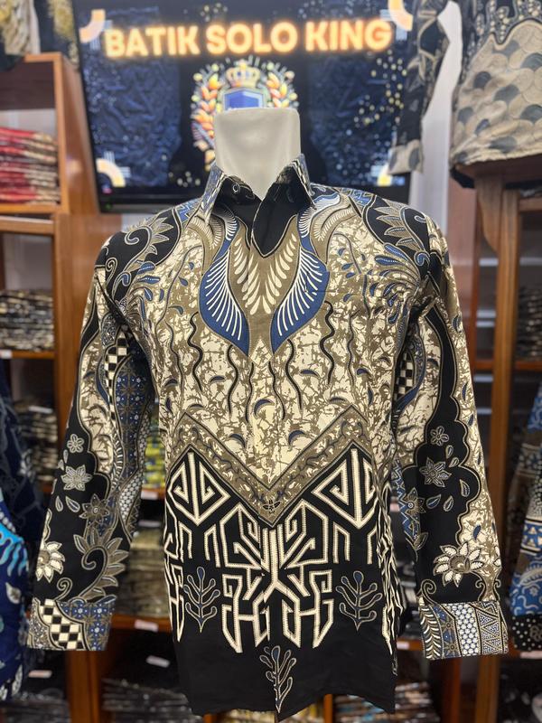 Motif Aji Saka Batik Kemeja Slimfit - Batik Solo King Kemeja Pria BSK-02 Cowok Pendek Panjang Katun 3