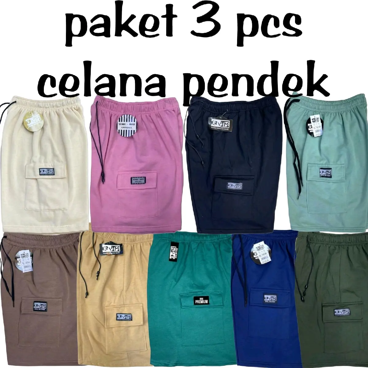 3pcs | Celana pendek pria | cargo | short pants | celana dewasa santai | unisex | smukDclothes Distro Surfing Fleece