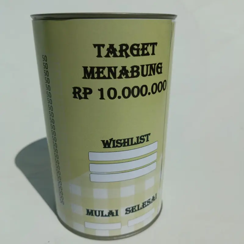 Celengan Hijau Target Nabung Viral Ukuran S dengan Motif Hijau Hadiah 3