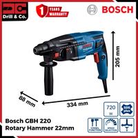 Gambar Bosch GBH 220 Rotary Hammer / Hammer Drill / Mesin Bor Bobok Beton 20mm dari Drill&Co Kota Administrasi Jakarta Barat 3 Tokopedia