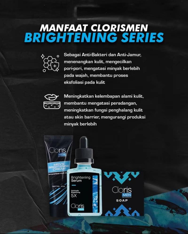 Product Introduction of Clorismen Paket Brightening Series Skincare Perawatan Mencerahkan & Memutihkan Wajah Pria Membersihkan Flek Hitam Komedo 3