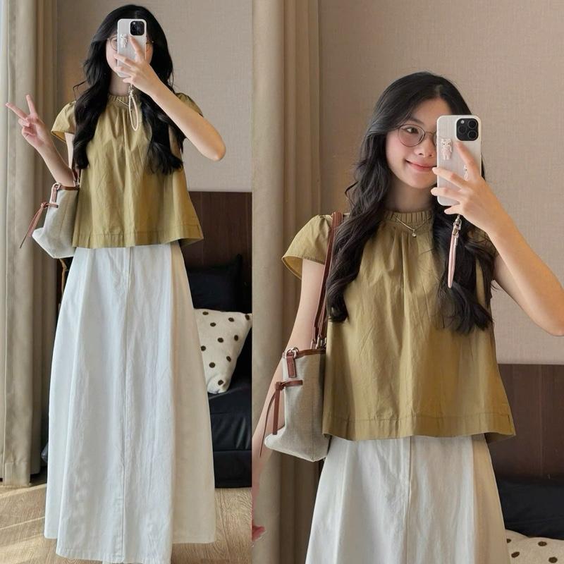 ẢNH OLDSCHOOL Áo kiểu nữ cổ xếp ly thô ướt thắt nơ JIMIN TOP