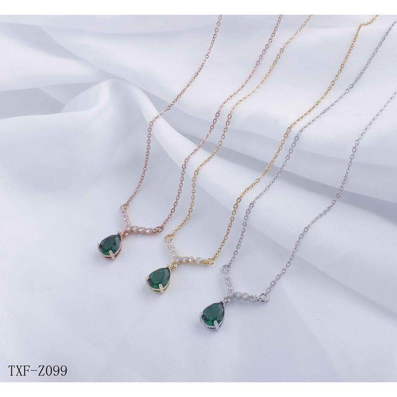 Kalung Titanium Permata Hijau Perhiasan Wanita Jewellery 101/099 4