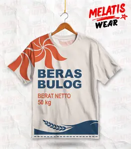 MELATIS WEAR Kaos Beras Bulog Karung Lucu Unisex Indonesia MWK-41