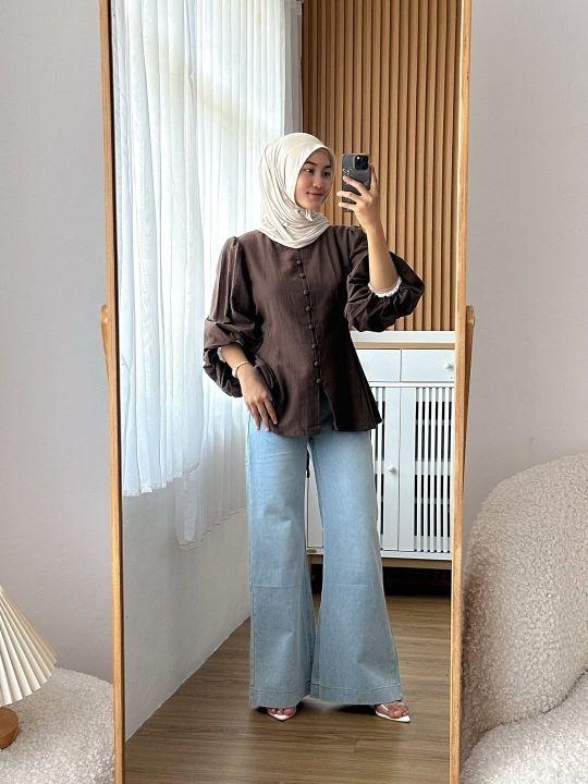 Atasan Blouse Polos Polo Linen Shirt Wanita Kemeja Kerja Formal Body Fit Nyaman Standar Basic Casual Lengan Panjang dengan Desain Elegan Atasan Blouse Polos Polo Linen Shirt Wanita Kemeja Kerja Formal Body Fit Nyaman Standar Basic Casual Lengan Panjang dengan Desain Elegan