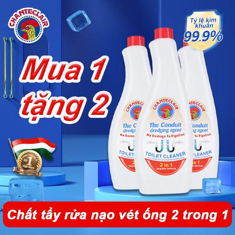 Combo 3 Chai Gel Đa Năng Chanteclair 2in1 – Thông Tắc Cống & Vệ Sinh Bồn Cầu Tan Mỡ & Tóc Khử Mùi Đánh Tan Mảng Bám Không Cần Chà Siêu Nhanh Siêu An Toàn