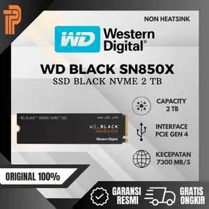 WD Black SN850X 2TB SSD NON-HEATSINK M.2 Pcie Gen4 Nvme 2280 - WD Black M2 2 TB