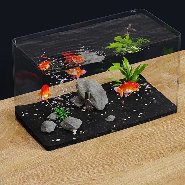 Acrylic fish tank transparent small landscape fish tank Aquarium Tank for Tabletop or Desktop Display, Transparent