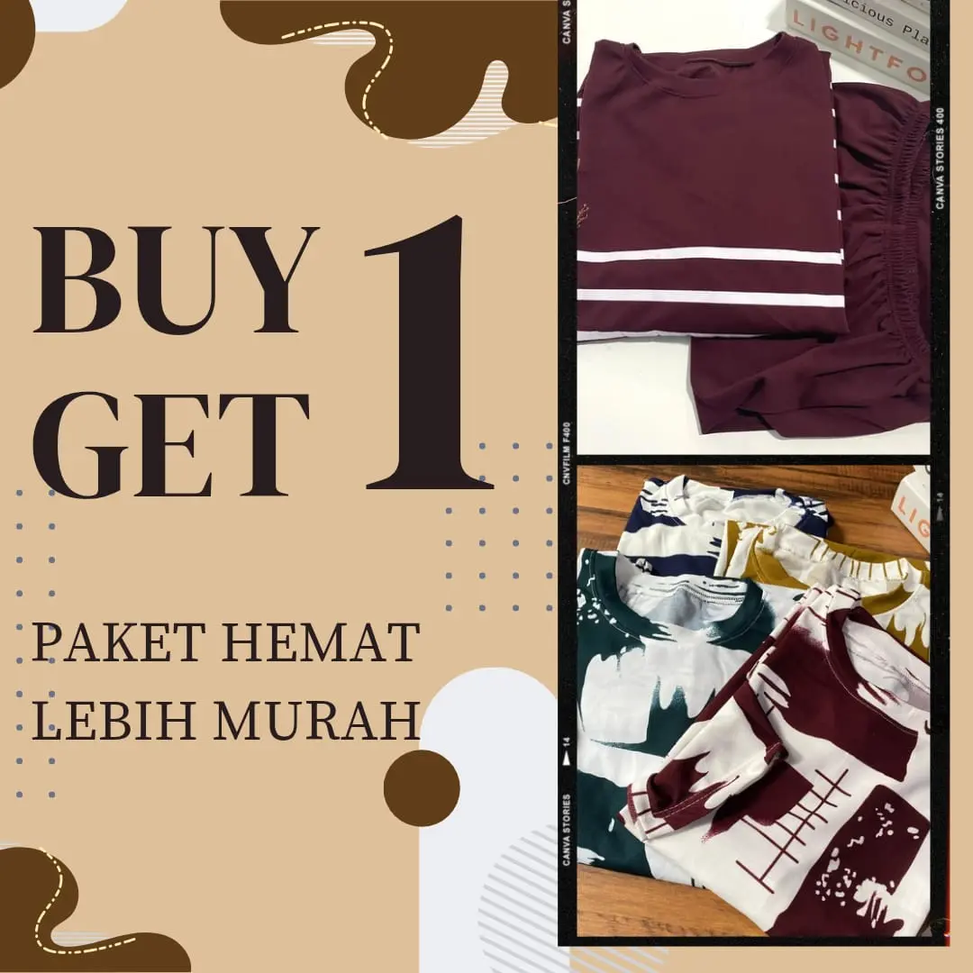 Mode Syantik | DAPAT 2 SETELAN JUMBO BAHAN VOXY MOTIF STRIPE DAN BERCAK [BISA COD]