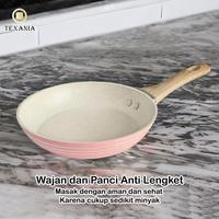 Gambar [TES] TEXANIA Set Alat Masak Lengkap isi Wajan Frypan & Panci Soup Cantik Gagang Kayu Anti Lengket Bahan Alumunium Double Bottom Size 18,24,26cm Free Obeng Kitchenware dari Texania house ware store Kota Tangerang 3 Tokopedia