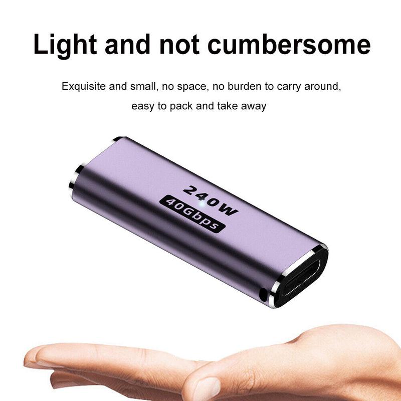 SHIWANA OTG USB Type C 4.0 Female to Female Adaptor 40Gbps 240W - SH-42 - Purple 6