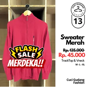 Sweater Rajut Merah Flash Sale