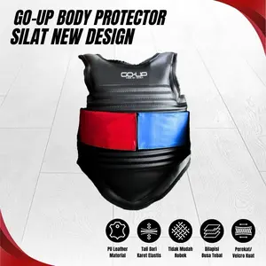 Body Protector Pencak Silat Sabuk 2 Warna 2in1 | Pelindung Tubuh Badan Silat Dengan Sabuk Merah Biru | Pelindung Murah Pertandingan Silat | Body Silat Untuk Latihan Tanding Outdoor Indoor