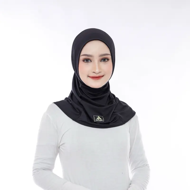 MightyAnywhere-Hijab Sports Instan Premium Polos oval anti tembem Olahraga Running Bergo Kerudung Muslim Nyaman Basic 0