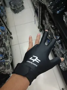 DARTFIT Sarung Tangan Billiard Model Perekat Lengan Velcro - Glove Billiard Spandex-Bisa custom logo sendiri