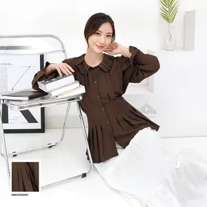 Wow-Talea Blouse kemeja Lipit Wanita Fit Body