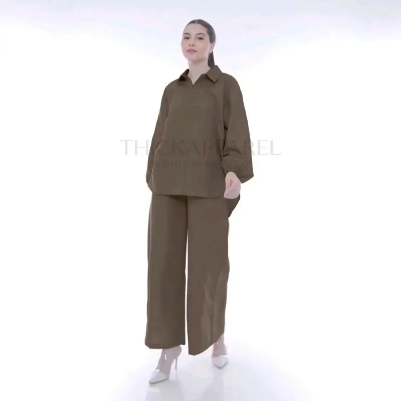 THICKAPPAREL - AALIYA Setelan Wanita Blouse dan Celana Kulot - One Set Wanita Kulot 1