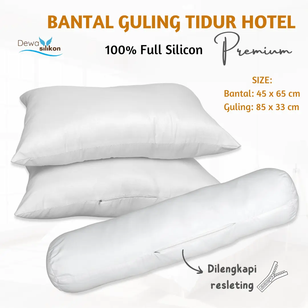 Bantal Guling Tidur Hotel ISI FULL SILICON Bantal Guling Dewasa Premium dakron Bed