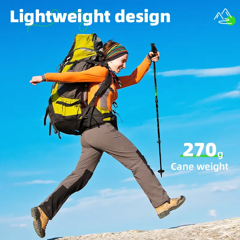 Agnite x Spanspace Tongkat Gunung Tracking Pole Aluminum Alloy 5*4*70CM  VS4062 tongkat daki Silver 70x5x5 VS4062-SL