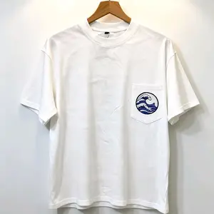 kaos t-shirt pocket boxy oversize pria dan wanita lengan pendek cotton combed 24s