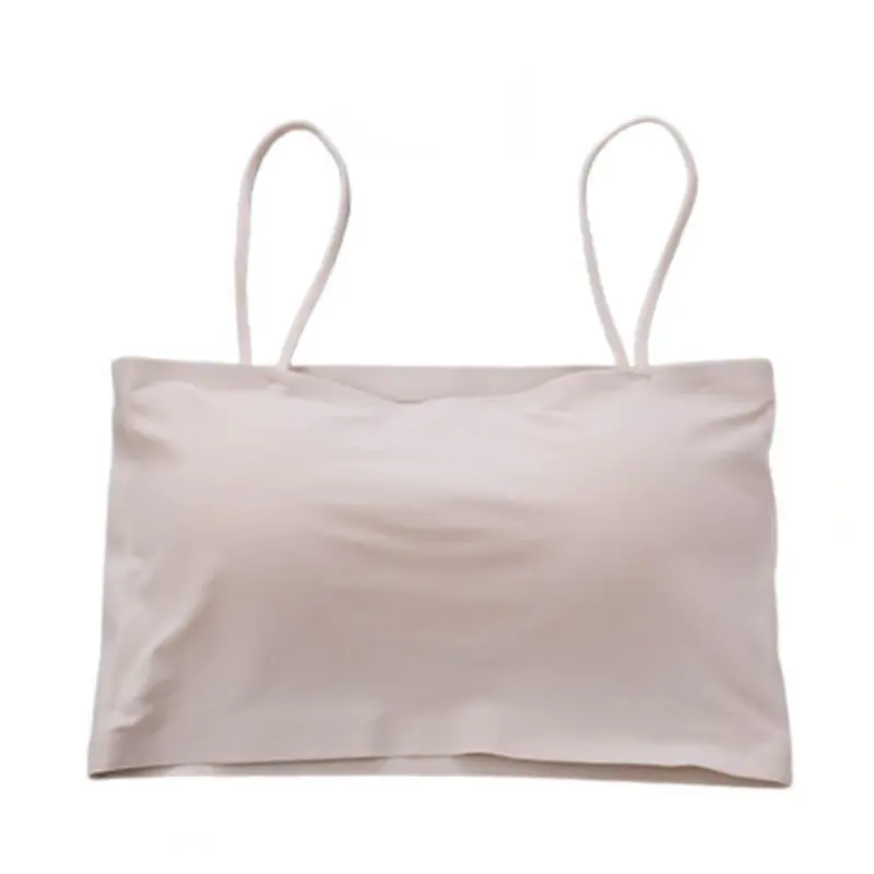 Elmoragallery BR734 Bra Bh Wanita Dewasa Model Seamless Bahan Ice Silk Fashion Korea Cantik Kemben Crop Top Tank Atasan Busa Basic Cewek Simple 6